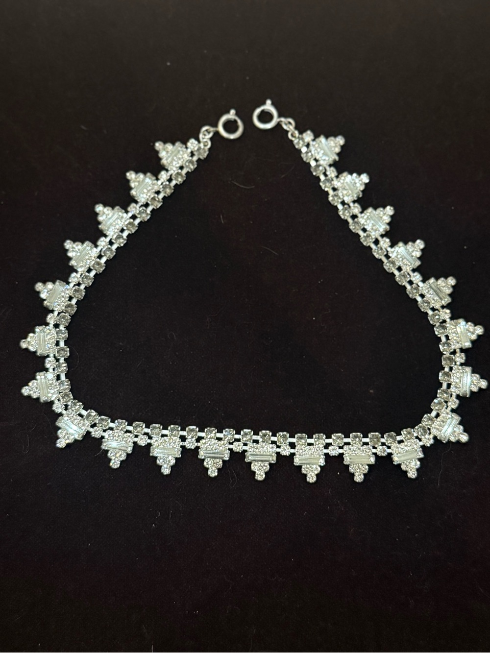 Stella & Dot Delicate Silver-Tone Crystal Choker Necklace